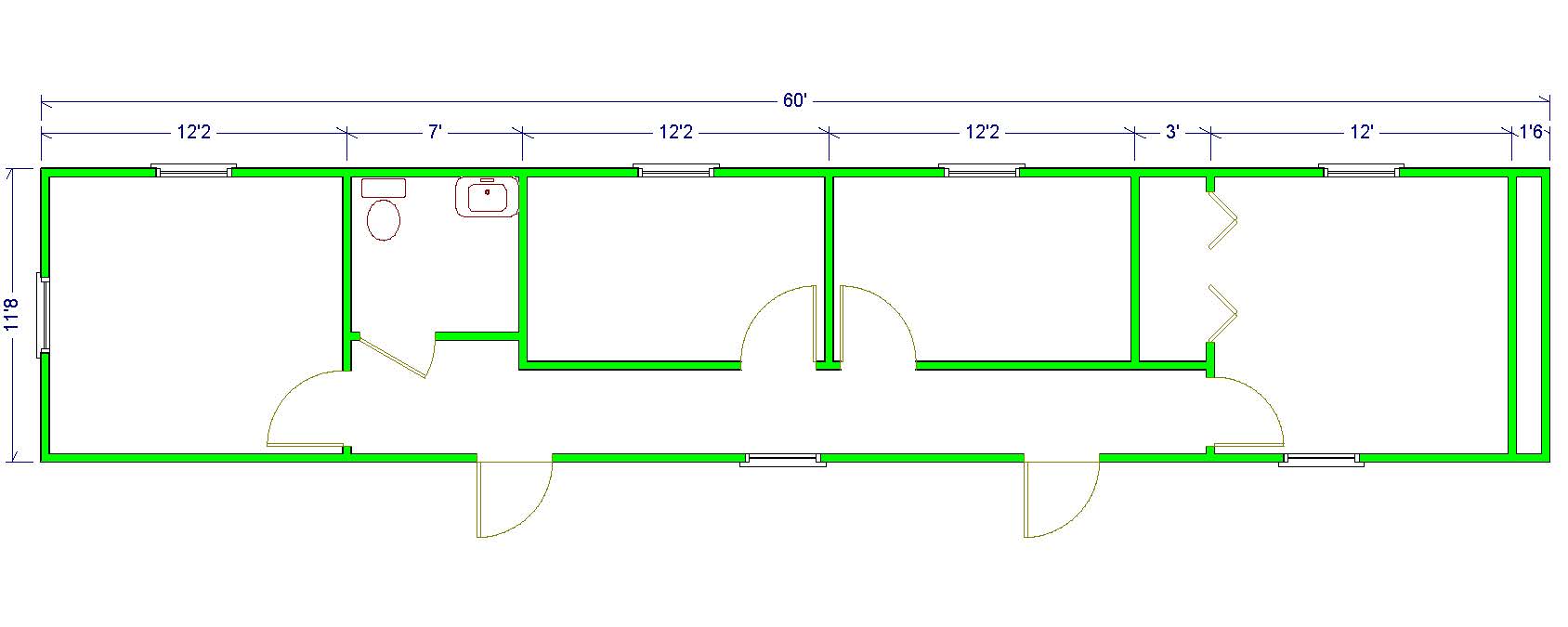 12'x 60' Floor Plan Image