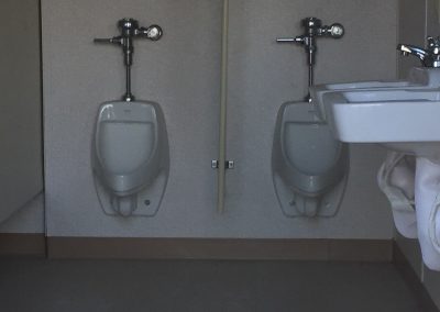 Restroom in modular educational building classroom