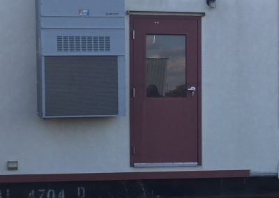 Exterior door and AC unit for modular classroom FL