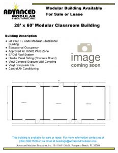 thumbnail of 28 x 60 modular classroom used