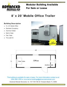 thumbnail of 8 x 20 Office Trailer