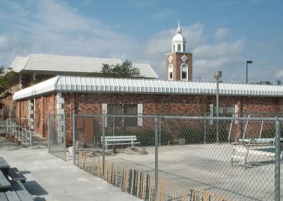 Modular school building with custom brick exterior finish