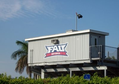 Press Box installed by Advanced Modular Structures at FAU softball field in Boca Raton FL