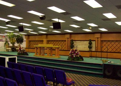 Modular church building interior