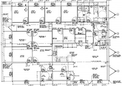 Floor plan of 48' x 60' modular temporary fire station building