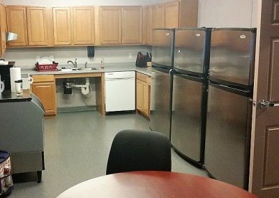 View of modular fire station kitchen area