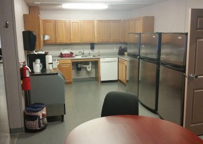 Modular fire station kitchen and dining area