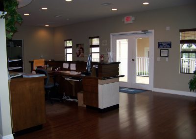 custom interior of modular construction office building