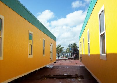 Double wide modular building units for security checkpoint