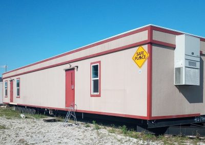 Exterior of modular fire station building