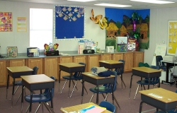 modular classroom interior at Lake City Christian Academy in Florida